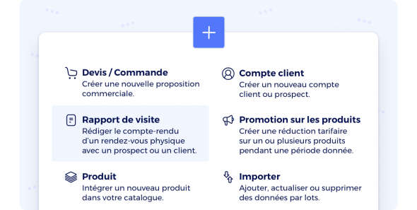 Actions rapides du back-office